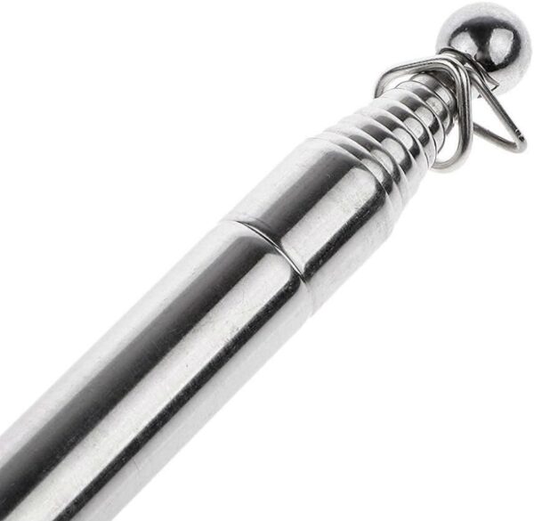AKOAK Portable Collapsable Pole 79″ Stainless Steel Telescoping Flagpole Banner Tour Guide Teachers Flag Sign with Non-slip Sponge Cover Grip Handle（Black+Green）
