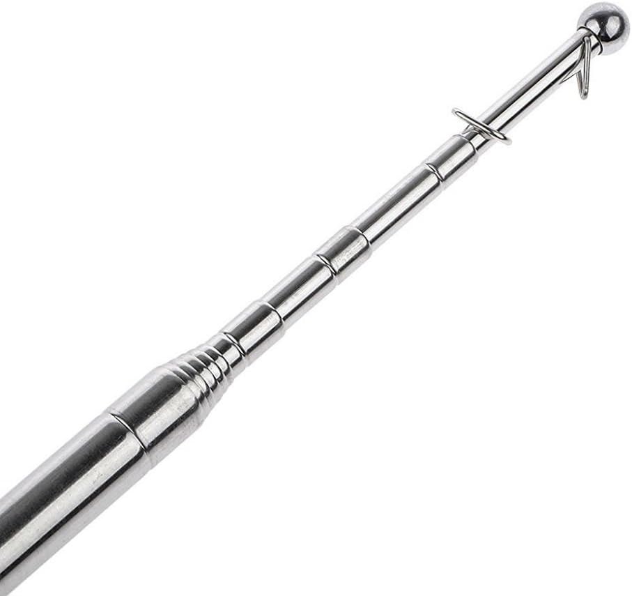 AKOAK Portable Collapsable Pole 79" Stainless Steel Telescoping Flagpole Banner Tour Guide Teachers Flag Sign with Non-slip Sponge Cover Grip Handle(Black+Green) - Image 2