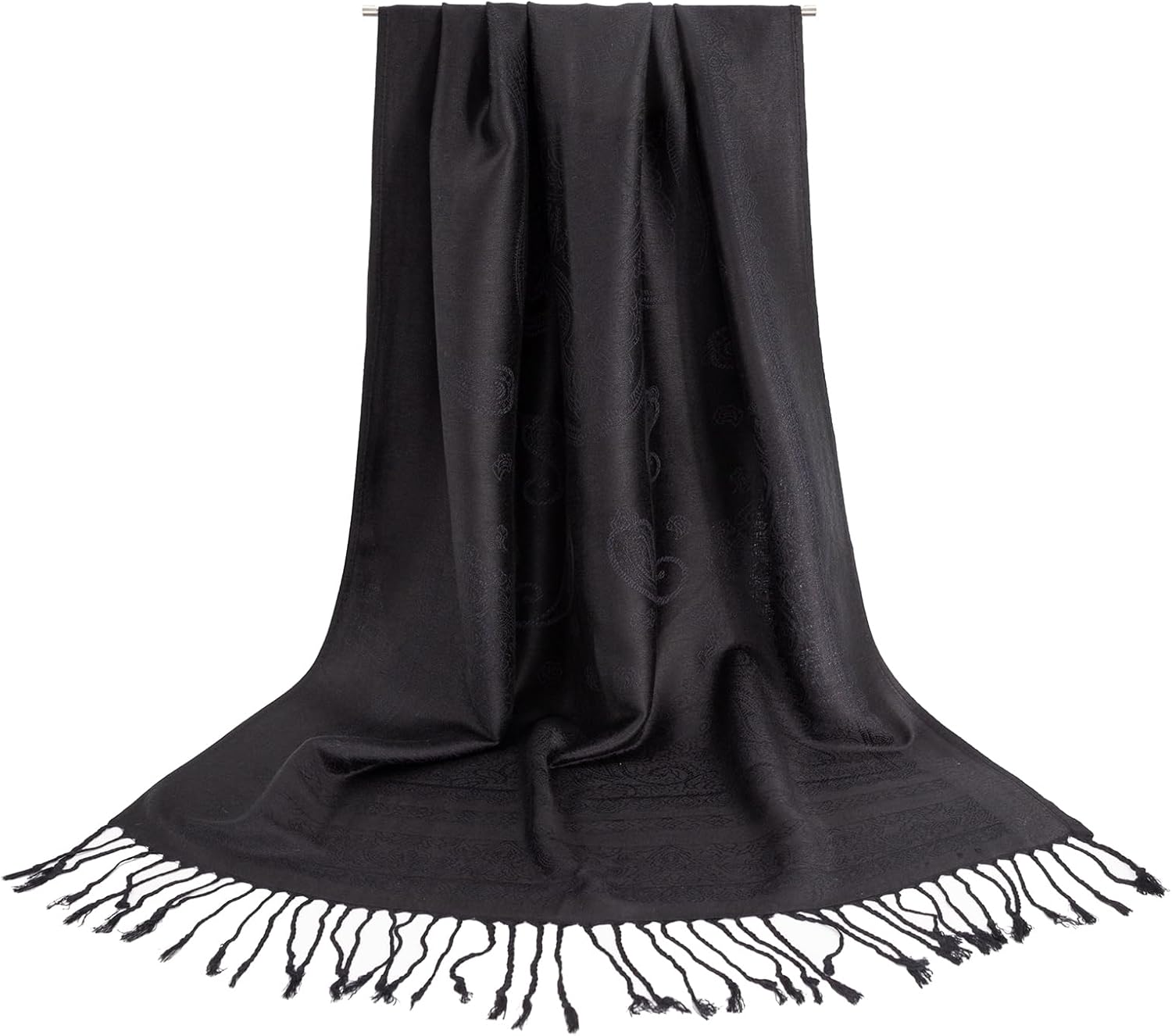 Ciormis Two Tone Silky Paisley Pashmina Shawl Scarf,Soft Women's Rave Jacquard Pashminas Wrap Scarves - Image 2