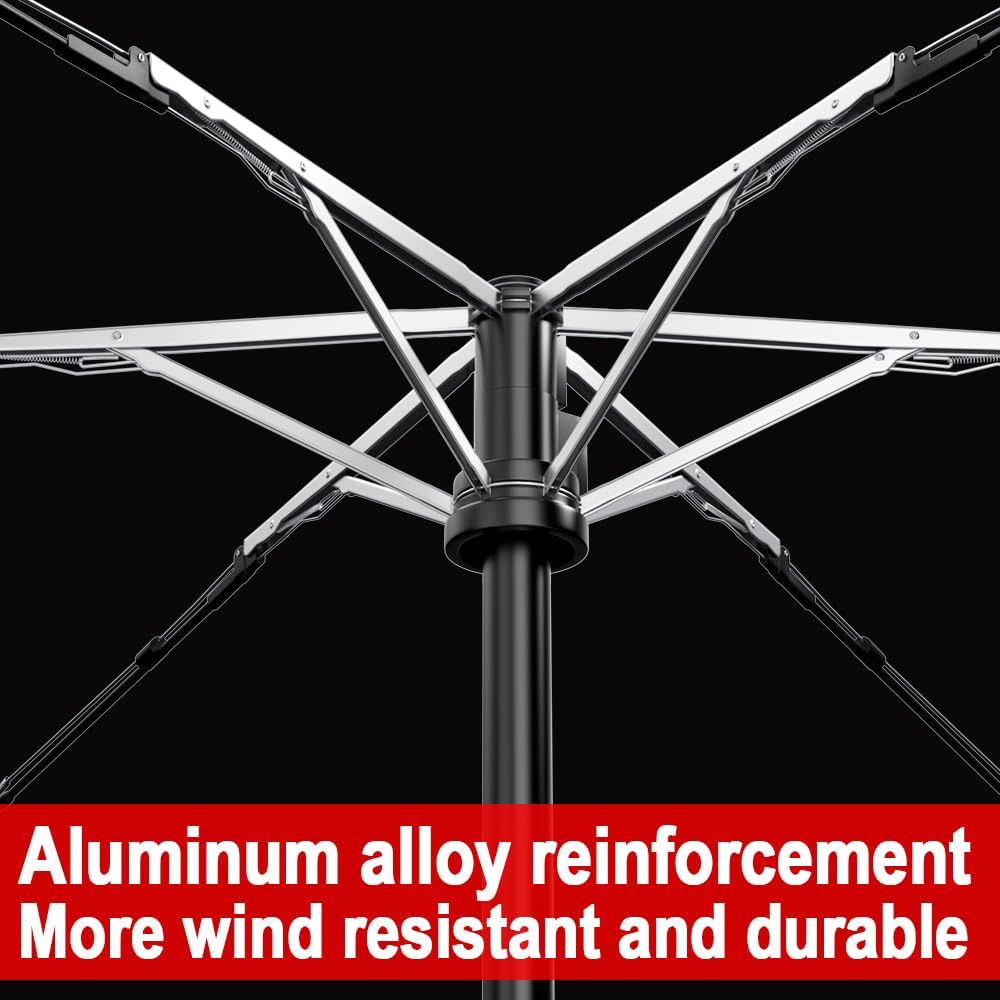 Automatic Mini Travel Windproof Folding Umbrella - UV Protection, Instant Open/Close for Rain/Sun, Small Compact Lightweight Design Fits in Tote Bag/Travel Case/Backpack for Commute,Women&Men - Image 7
