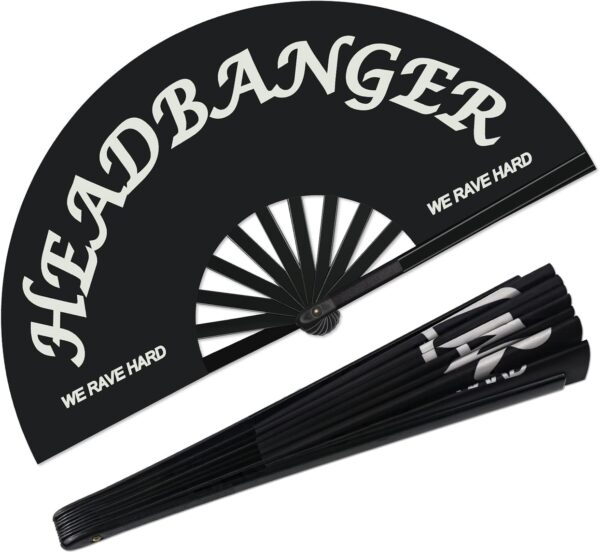 Large Rave Folding Clack Handheld Fan for Men/Women Beach Vacation Essentials Hand Fan for Dance Music Festival Party, Performance, Decorations,Cool Stuff,Beach Vacation Clothes for Women