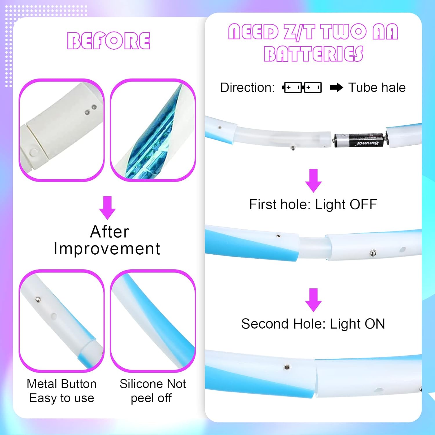 Jerify 8 Pack 36 Inch LED Light up Hoop for Kids Adults Children, Festival Accessories LED Glowing Lights Fitness Exercise Changing Exercise Glowing Hoop for Kids Dance Dark Fitness - Image 5