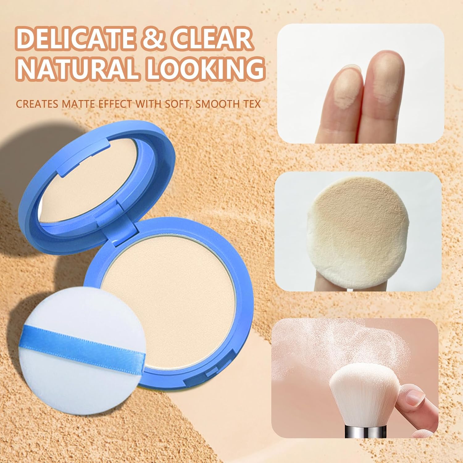 Oil Control Face Pressed Powder,Matte Smooth Flawless Setting Powder Makeup,Waterproof Long Lasting Finishing Powder,Cruelty Free Lightweight Face Cosmetics,0.35Oz (#2-NATURAL BEIGE) - Image 4
