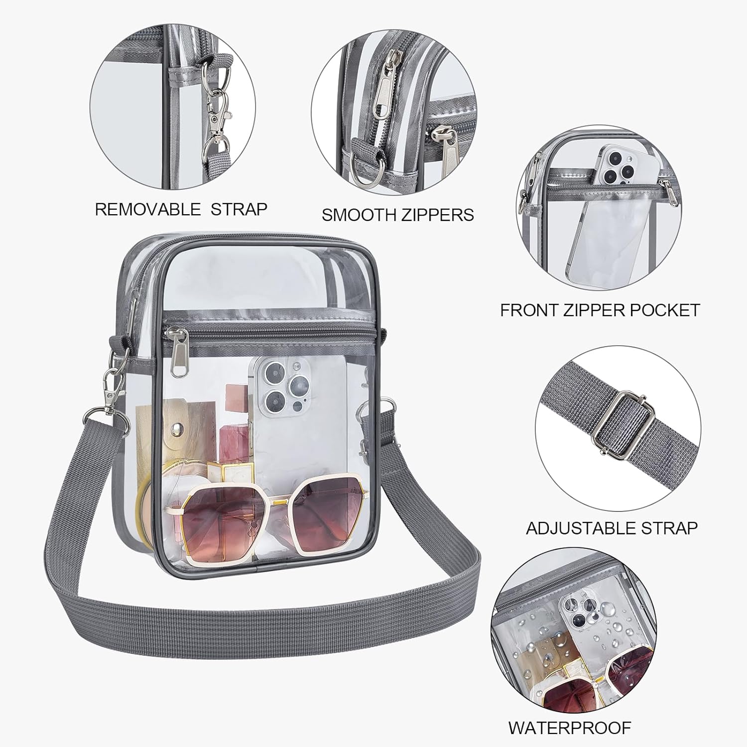 USPECLARE Clear Purse Stadium Approved CrossBody Bag for Men and Women - Image 5
