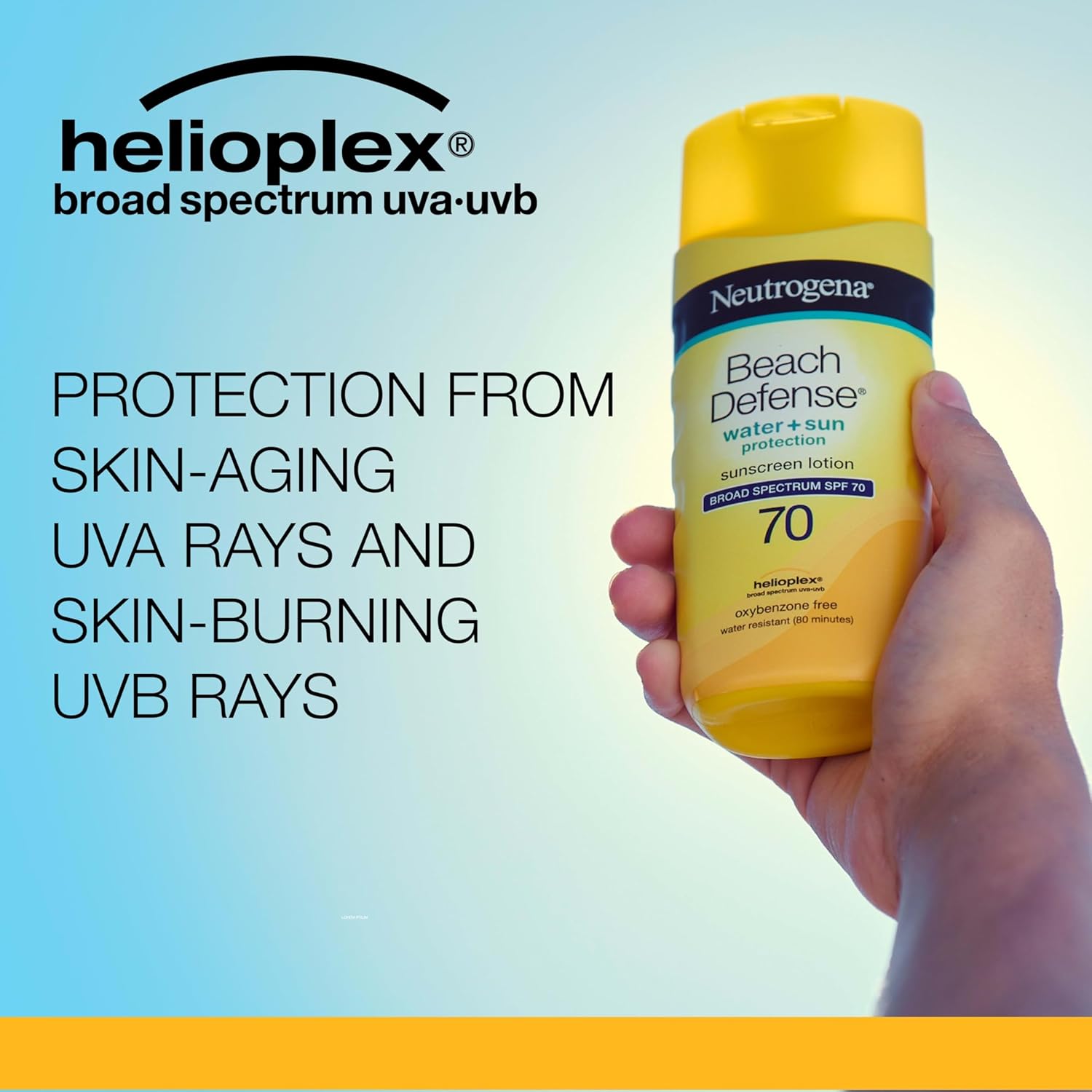 Neutrogena Sunscreen Lotion Beach Defense SPF 70, 6.7 fl oz, Face and Body Sunscreen, Oil Free, Fast Absorbing, Oxybenzone Free Sun Care - Image 4