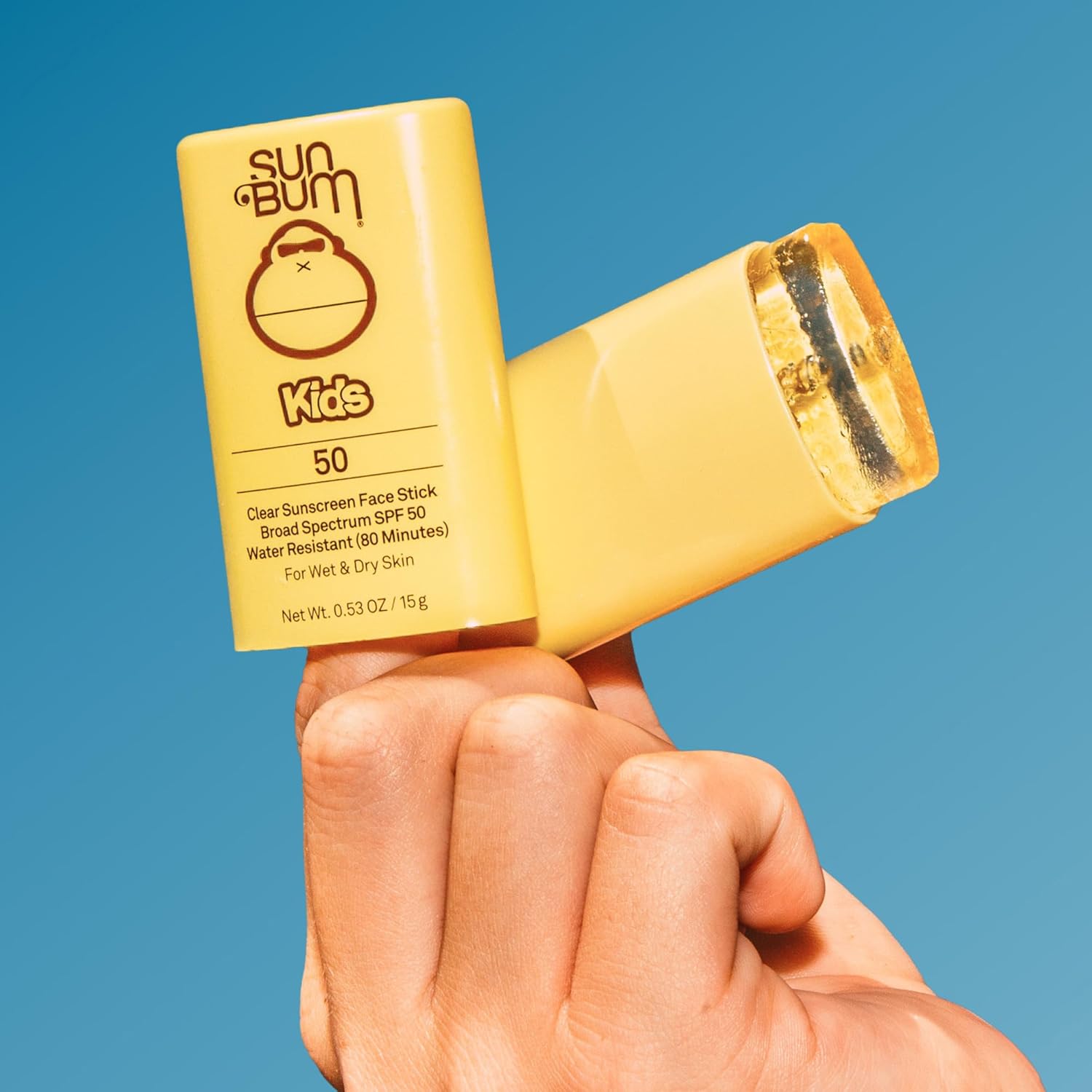 Sun Bum Kids SPF 50 Clear Face Stick Sunscreen - Wet or Dry Skin Application Broad Spectrum Sunscreen with Vitamin E - Hawaii 104 Act Compliant (Without Octinoxate & Oxybenzone) - Travel Size 0.53 oz - Image 4