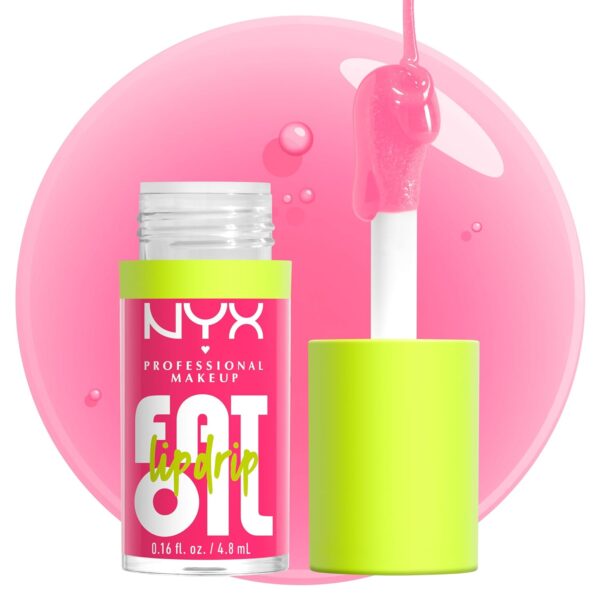 NYX PROFESSIONAL MAKEUP Fat Oil Lip Drip, Moisturizing Lip Oil Gloss, Vegan Tinted Formula, Up to 12 HR Hydration – Missed Call (Sheer Pink)