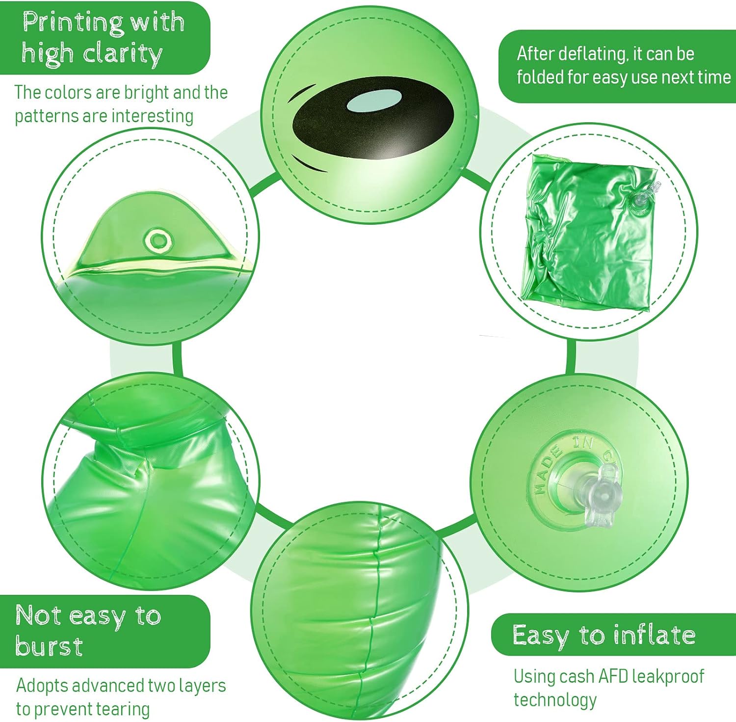 BBTO 3 Pcs Alien Inflates Inflatable Jumbo Alien Blow up Toy for Party Decorations, Halloween, Birthday, Theme Party(35 Inch,Green) - Image 3