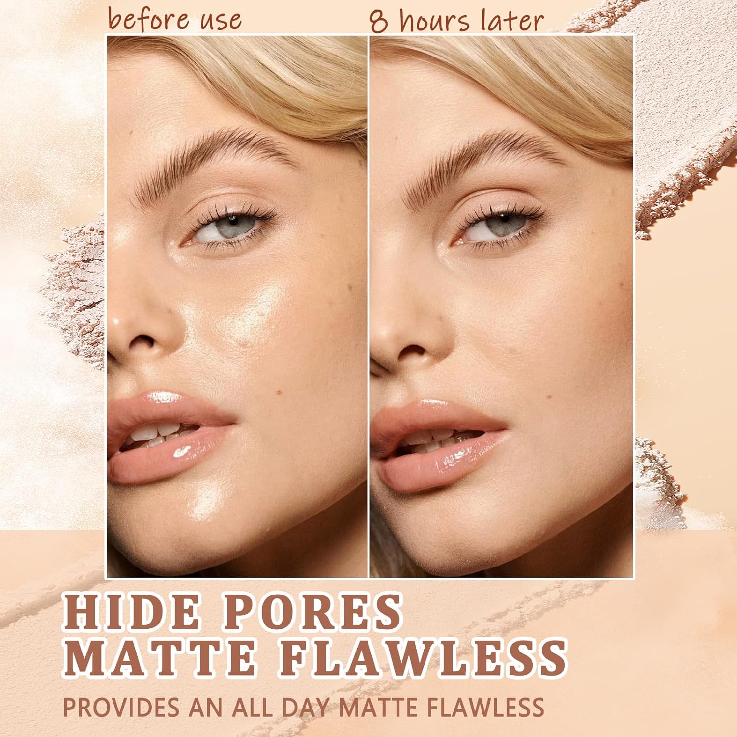 Oil Control Face Pressed Powder,Matte Smooth Flawless Setting Powder Makeup,Waterproof Long Lasting Finishing Powder,Cruelty Free Lightweight Face Cosmetics,0.35Oz (#2-NATURAL BEIGE) - Image 2