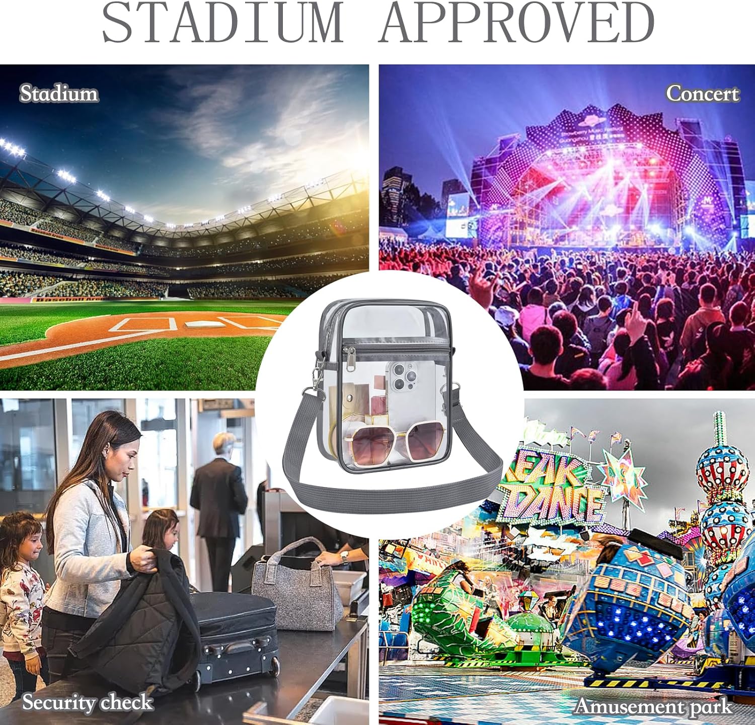 USPECLARE Clear Purse Stadium Approved CrossBody Bag for Men and Women - Image 7