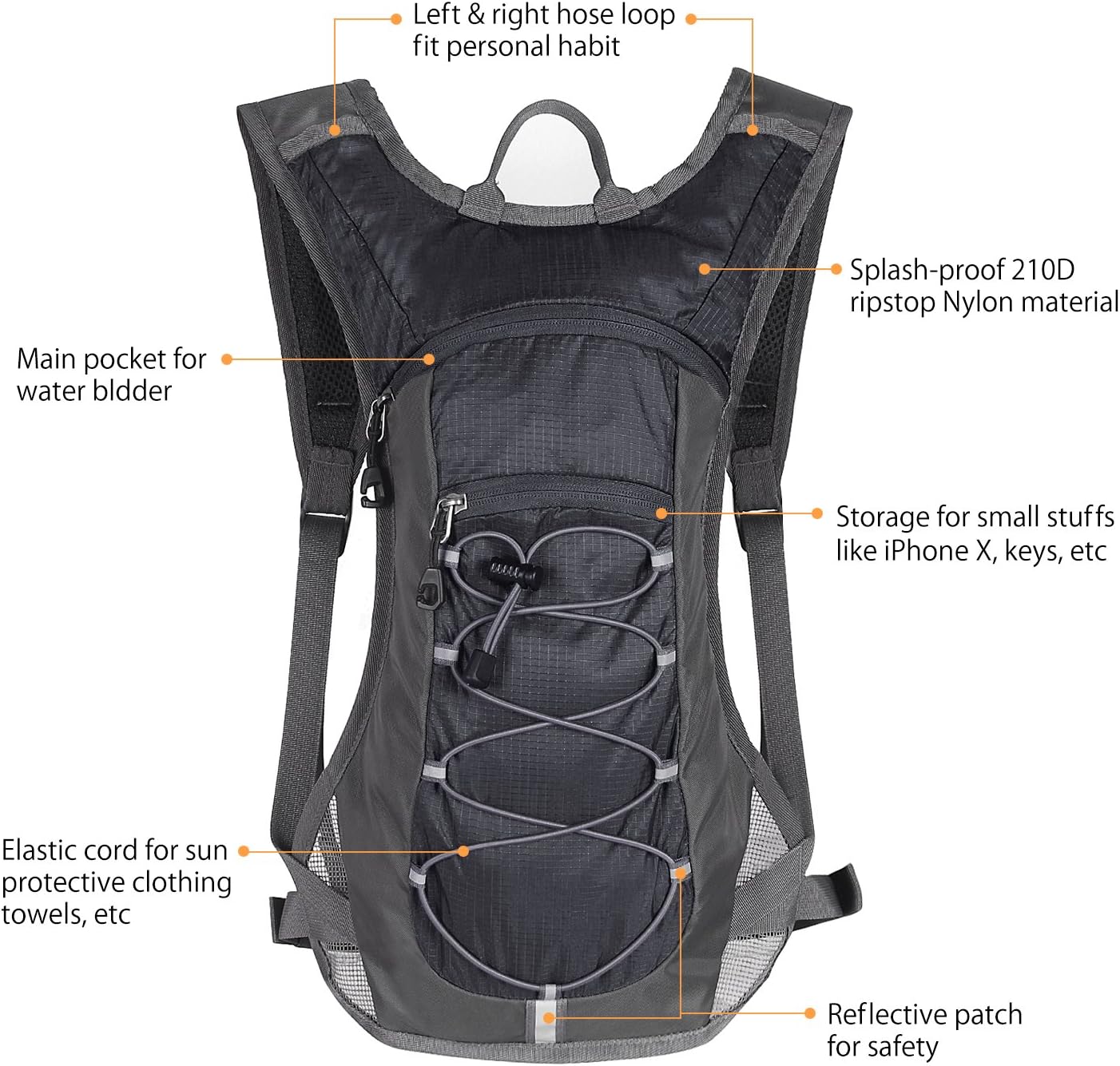 Unigear Hydration Pack Backpack with 70 oz 2L Water Bladder for Running, Hiking, Cycling, Climbing, Camping, Biking - Image 2