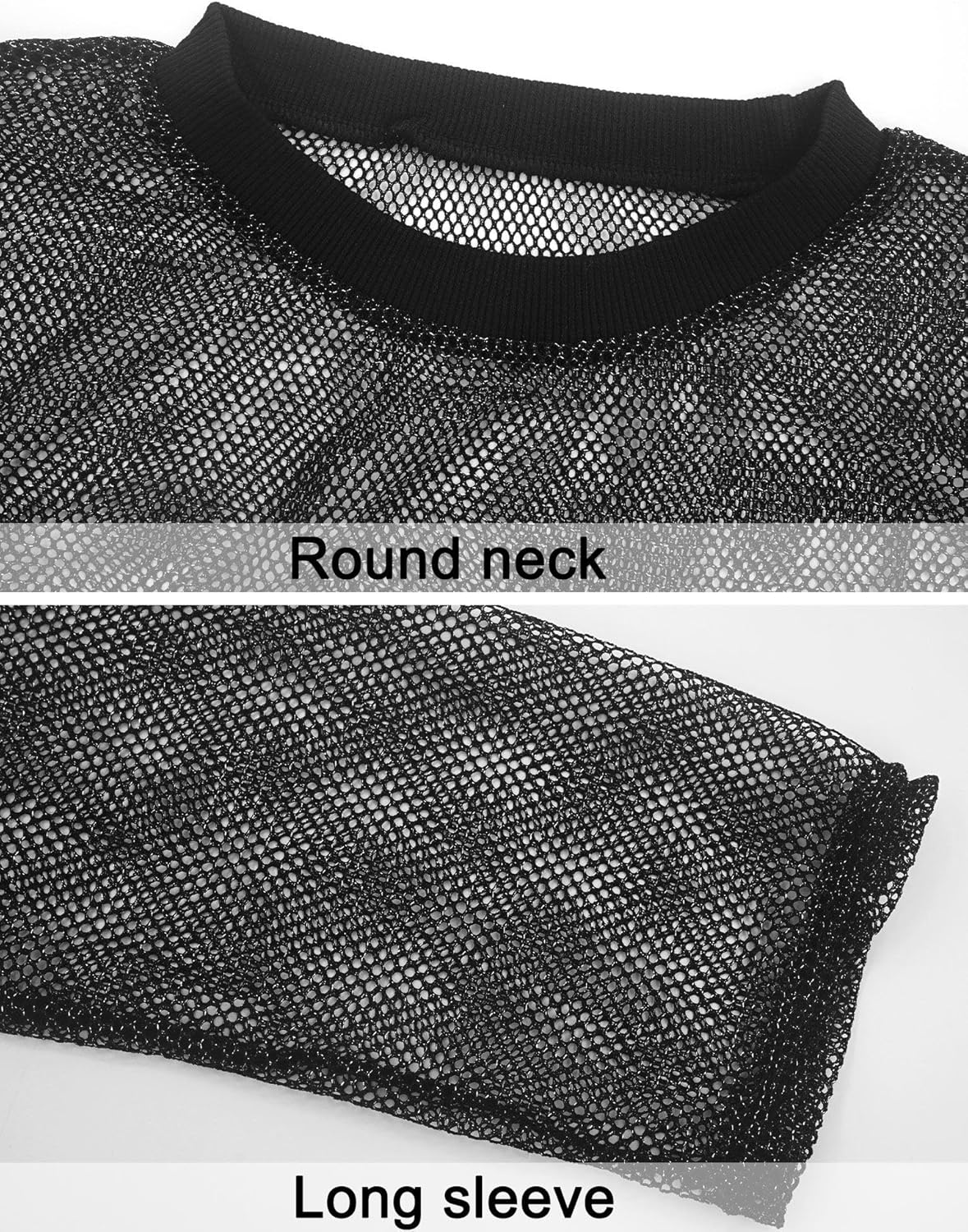 Panegy Men's Sheer Top Disco Rave Festival Outfits Rock Bands Nightclub Party Tee Shirts Blouse 70s Streetwear - Image 2