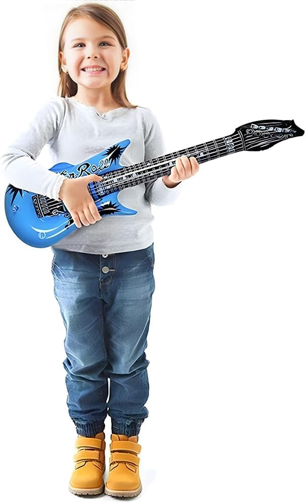 RockStar Dream Blue Inflatable Guitar - 37", 1 Count - Premium Design, Durable Material - Ideal For Party Fun & Unique Photo Props - Image 3