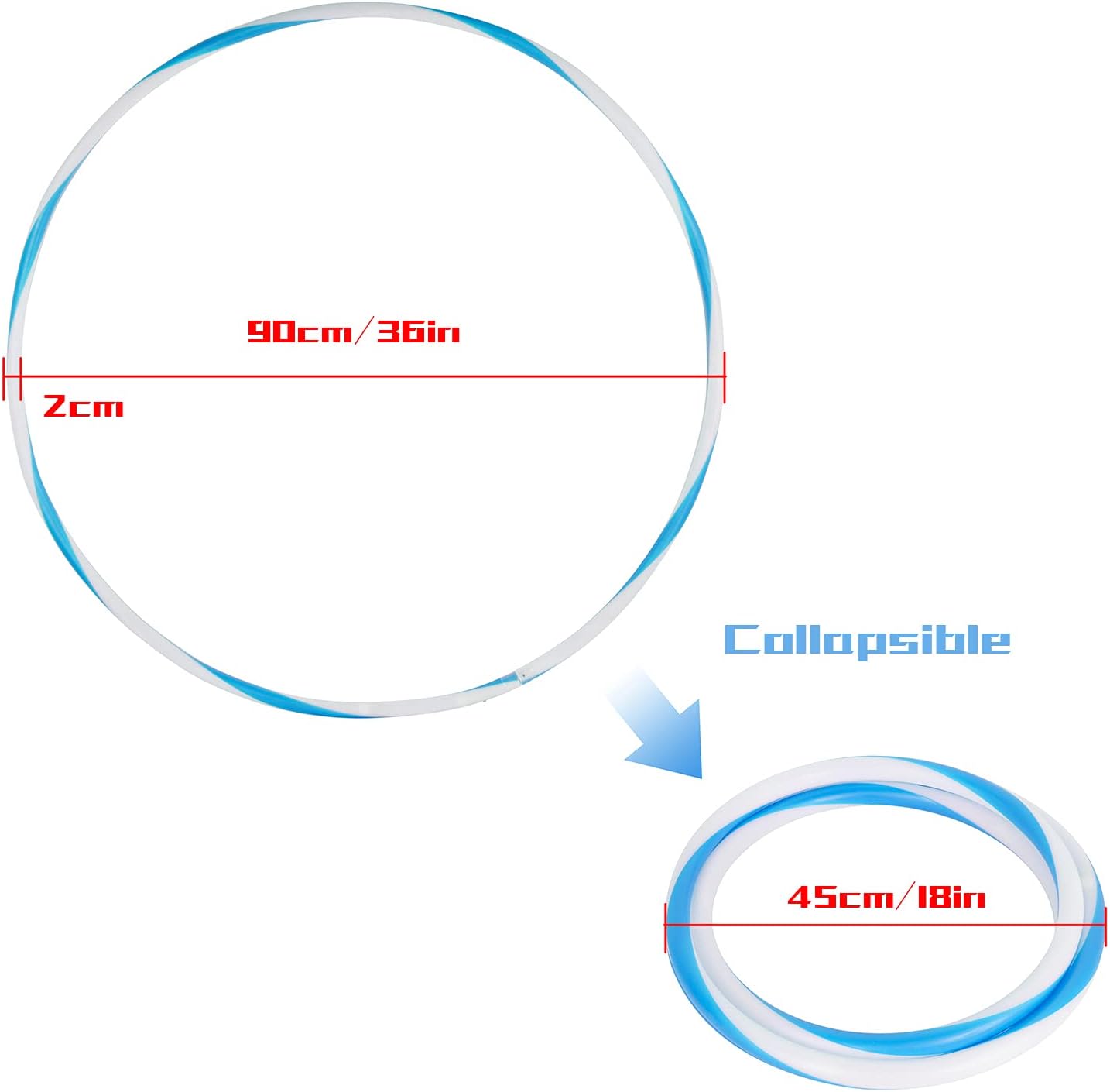 LED Hoop Dance Fitness Exercise Light Up Hoop for Kids & Adults, Auto Color Changing Strobe Glow Light, 36in (2 AA Batteries Needed, Not Included) - Image 4