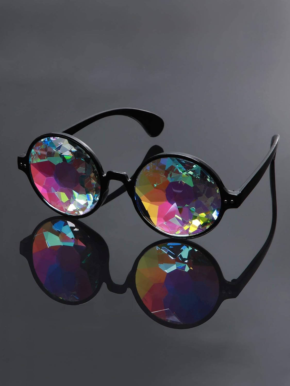 Yaomiao 3 Pieces Festival Kaleidoscope Rave Glasses Goggles Kaleidoscope Sunglasses Diffraction Glasses Prism Rainbow Sunglasses - Image 3