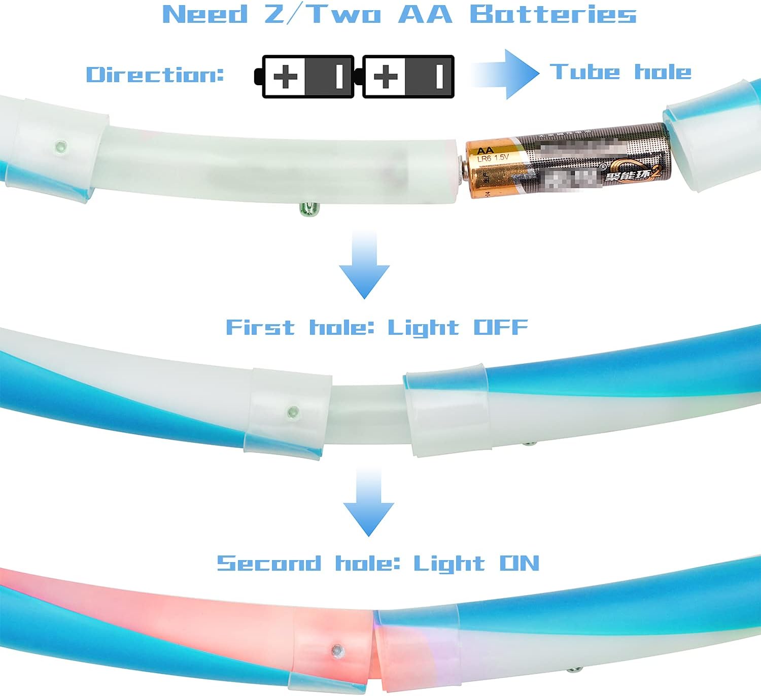 LED Hoop Dance Fitness Exercise Light Up Hoop for Kids & Adults, Auto Color Changing Strobe Glow Light, 36in (2 AA Batteries Needed, Not Included) - Image 5