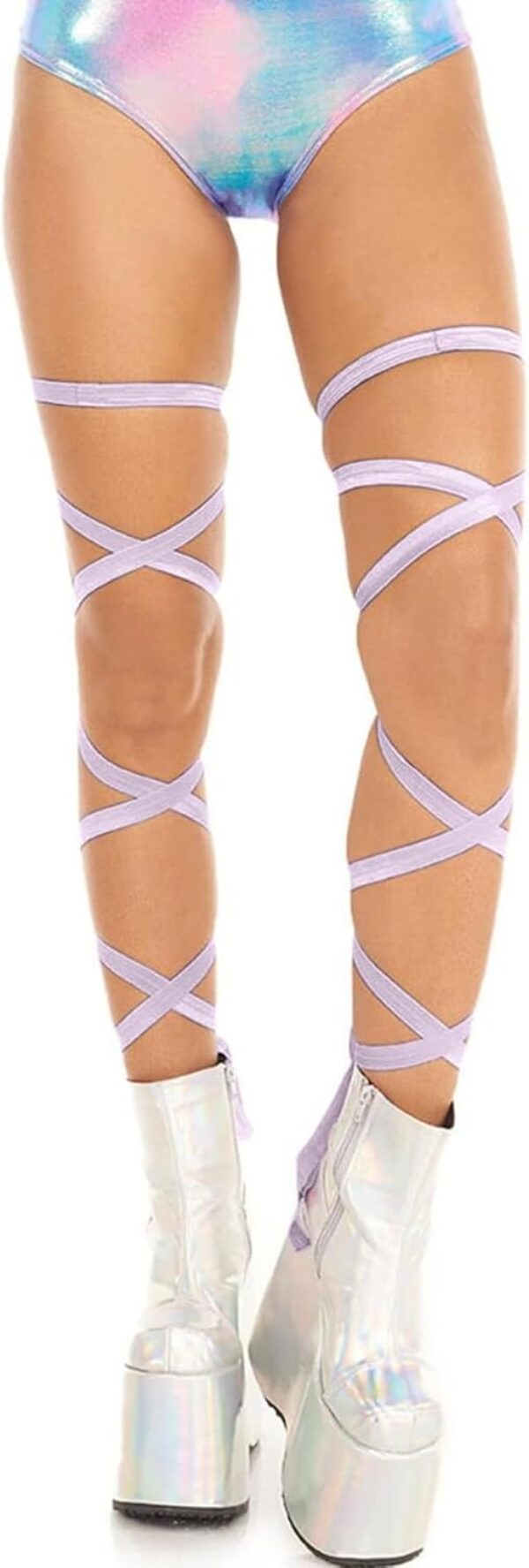 Rave Leg Wrap for Women – EDC Festival Outfit Elastic Non-Slip Strap Music Concert Accessories Neon Cosplay Costume