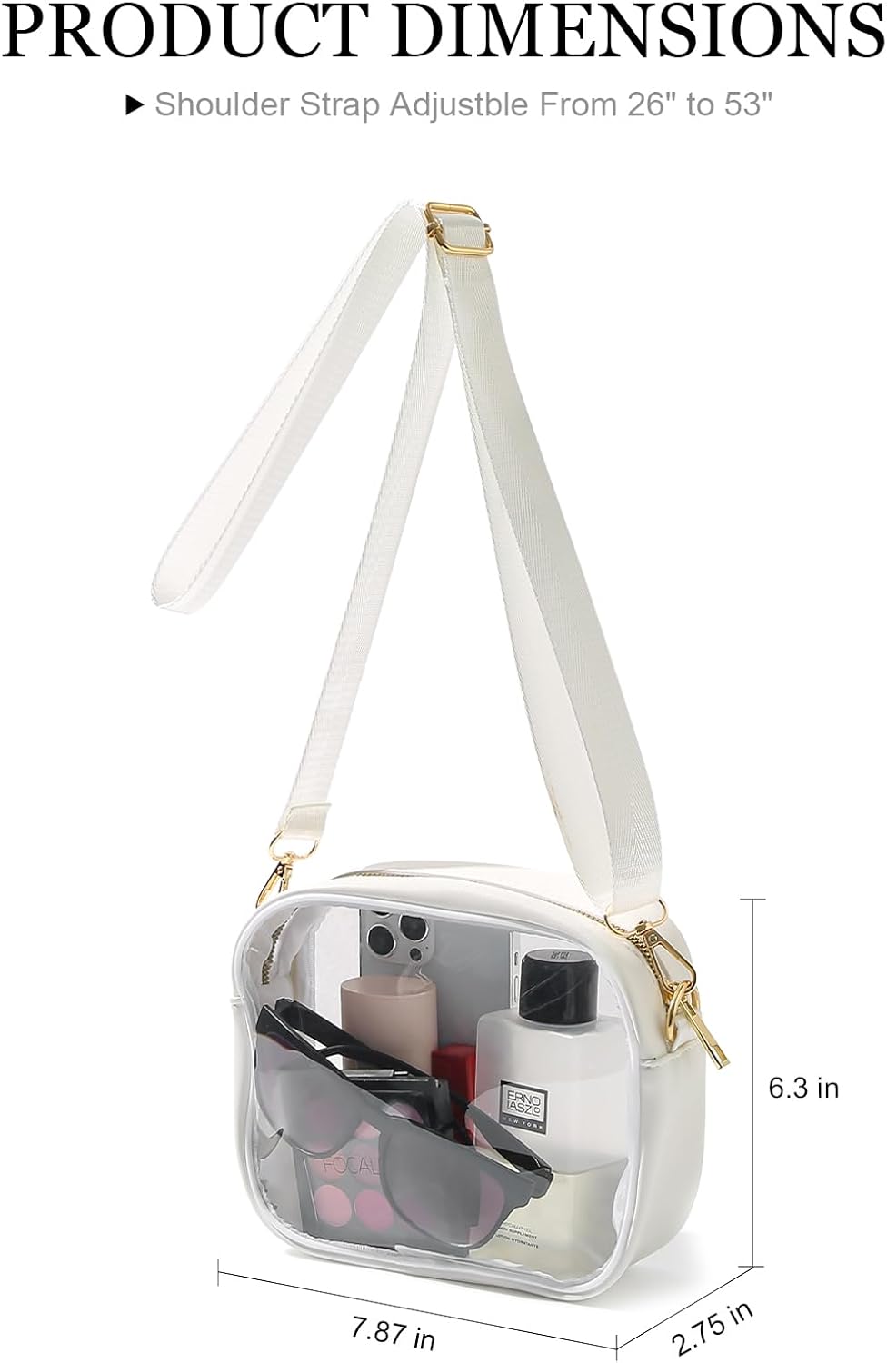 TOBVZOO Clear Bag Stadium Approved, Crossbody Transparent Bag for Concerts Sports Events, Purses for Men & Women - Image 7