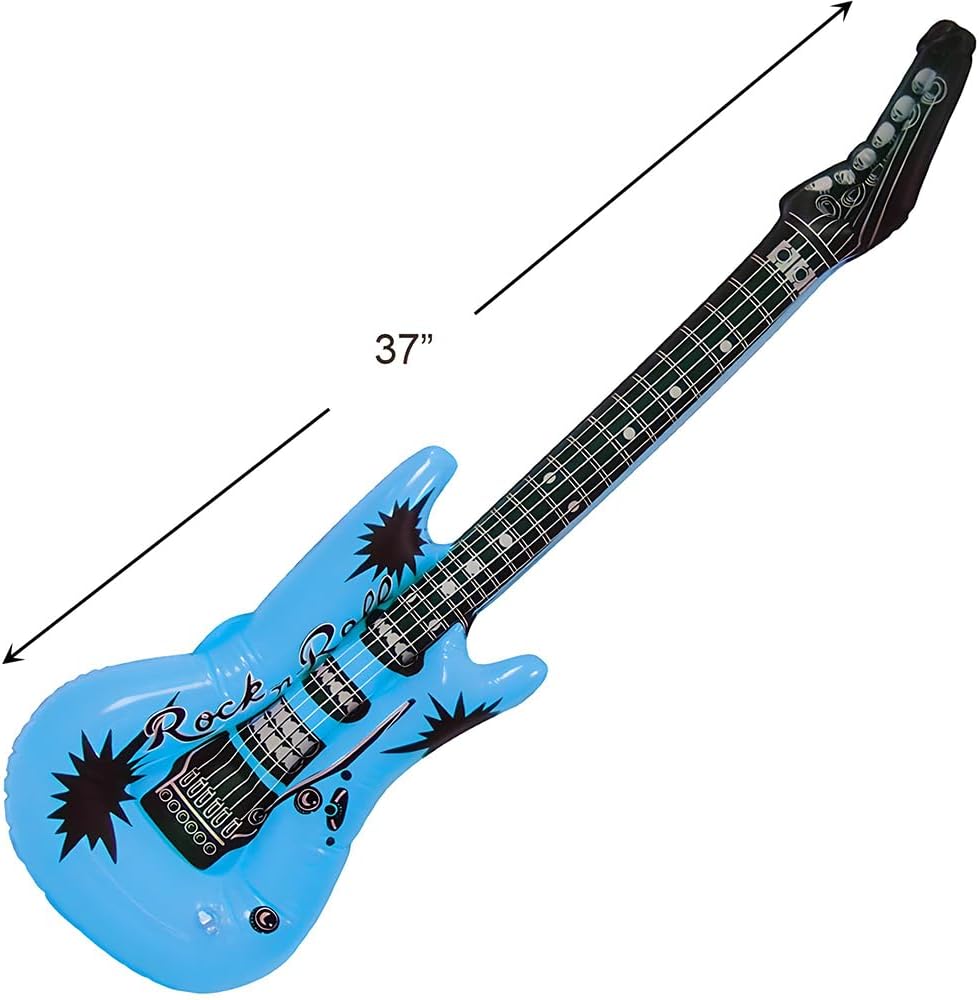 RockStar Dream Blue Inflatable Guitar - 37", 1 Count - Premium Design, Durable Material - Ideal For Party Fun & Unique Photo Props - Image 2
