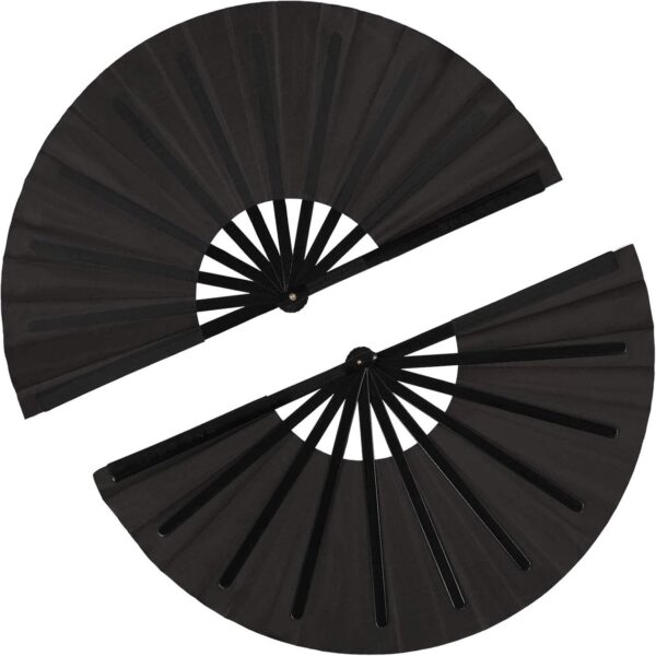 Maitys 2 Pcs Large Clap Fans for Line Dancing Folding Hand Rave Fan Nylon Cloth Foldable for Line Dancing Festival Craft Dance Decoration for Party Favors