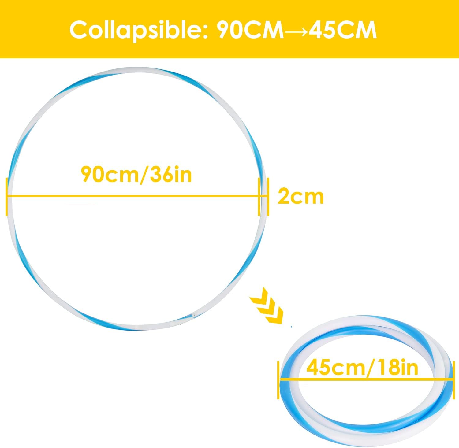 4Pack LED Hoop Dance Exercise Light Up Hoop for Kids Adults Children, 36in24in Fitness Equipment Weight Loss Auto Color Changing Strobe Glow Light - Image 3