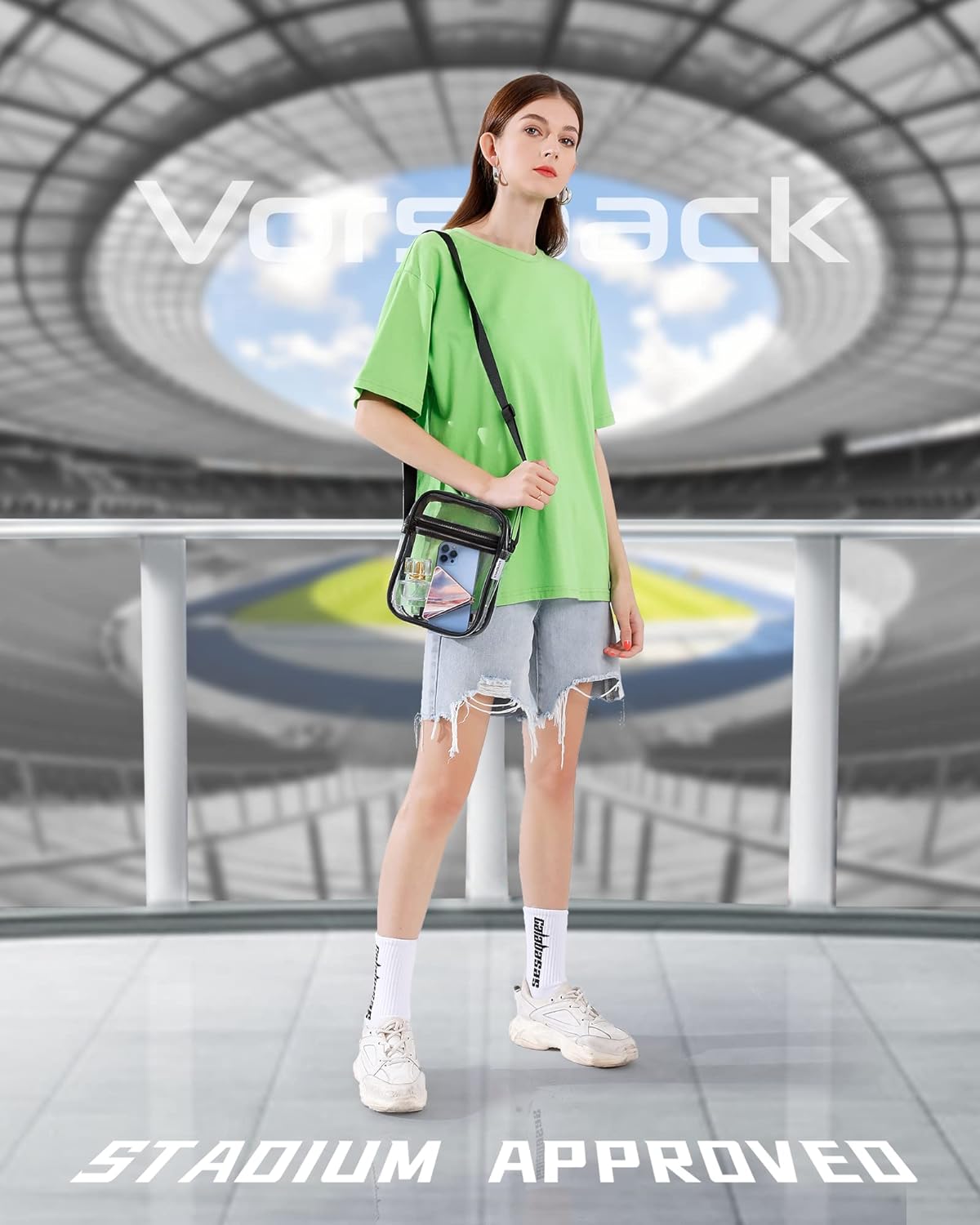 Vorspack Stadium Approved PVC Purse - Clear Crossbody Bag with Front Pocket for Concerts, Sports, Festivals - Image 6