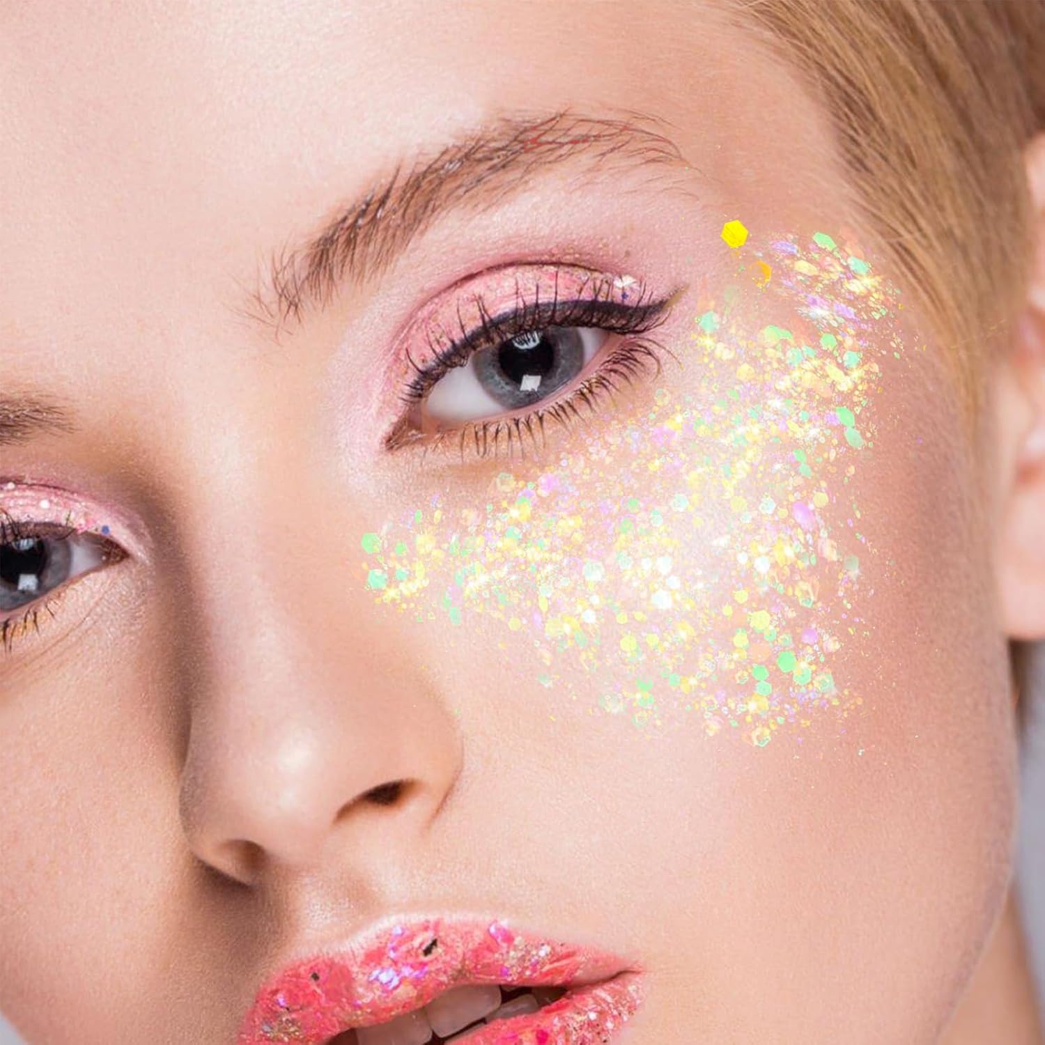 Body Glitter, Face Glitter, Hair Glitter,YGQQOY Holographic Concerts Festival Rave Chunky Glitter Gel, 12 Colors - Image 5