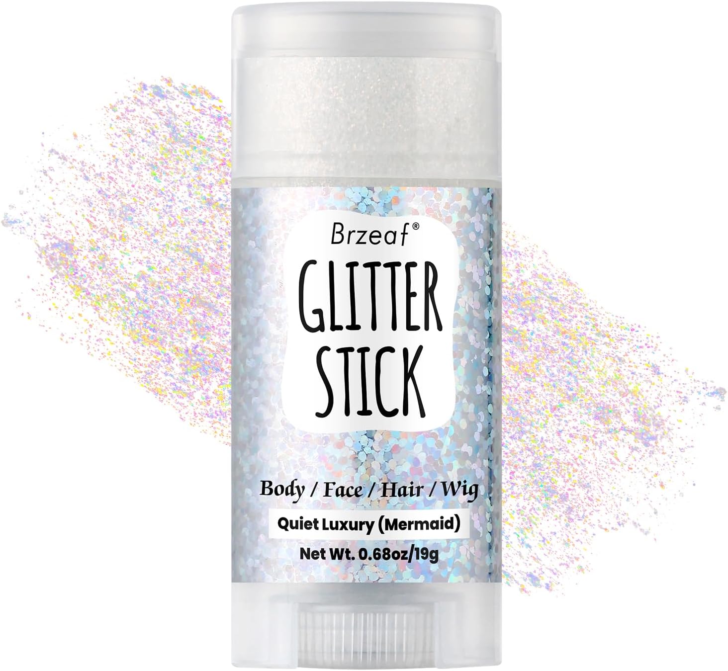 Brzeaf Waterproof Mermaid Glitter Stick, Shimmery& Long Lasting, Hair Eyeshadow Face Body Glitter, Singer Concert Music Rave Festival, Glitter Stick Makeup for Women Men