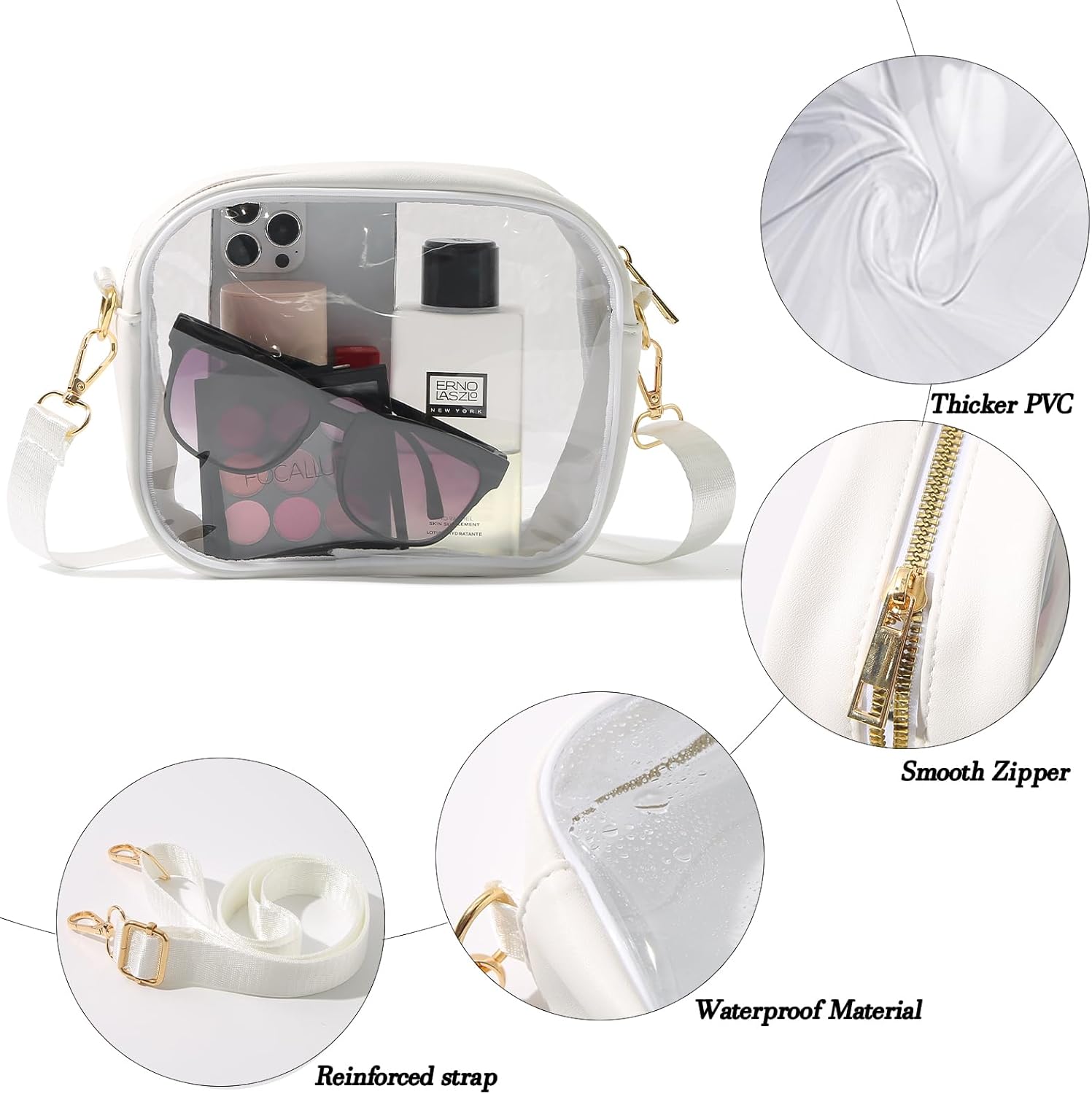TOBVZOO Clear Bag Stadium Approved, Crossbody Transparent Bag for Concerts Sports Events, Purses for Men & Women - Image 4