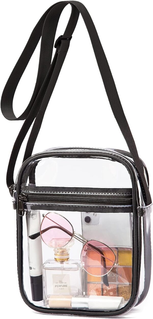 Vorspack Stadium Approved PVC Purse – Clear Crossbody Bag with Front Pocket for Concerts, Sports, Festivals