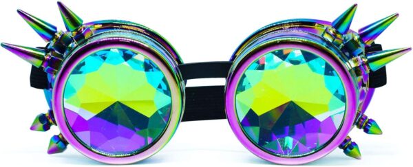 SoJourner Bags Kaleidoscope Glasses – Trippy Psychedelic Rave Goggles – Funky Prism Glasses For Raves – Festival Accessories