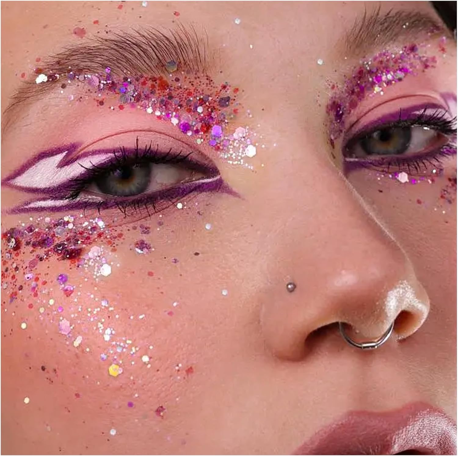 Body Glitter, Face Glitter, Hair Glitter,YGQQOY Holographic Concerts Festival Rave Chunky Glitter Gel, 12 Colors - Image 7