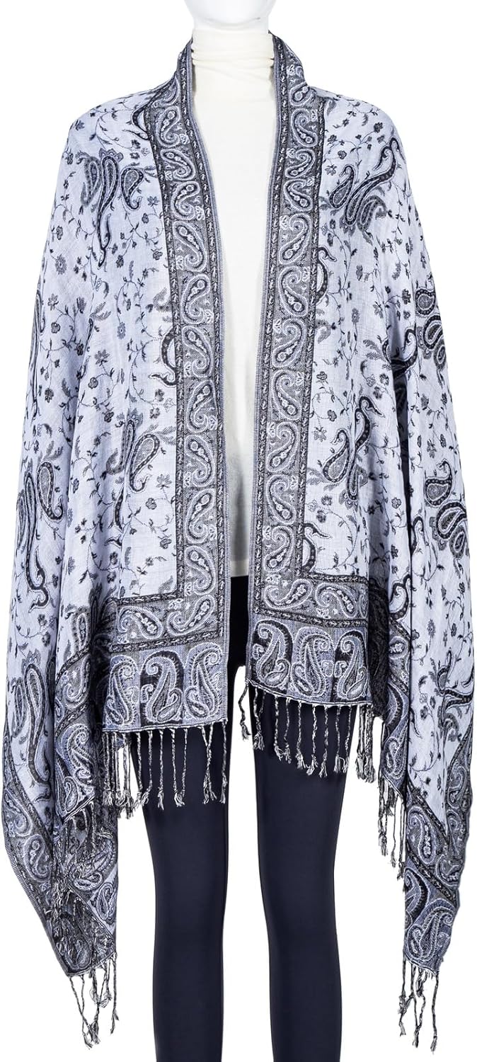Pashmina Feel Shawls Wraps Rave Scarf for Women Soft Silky Reversible Men Scarves Hijab - Image 6
