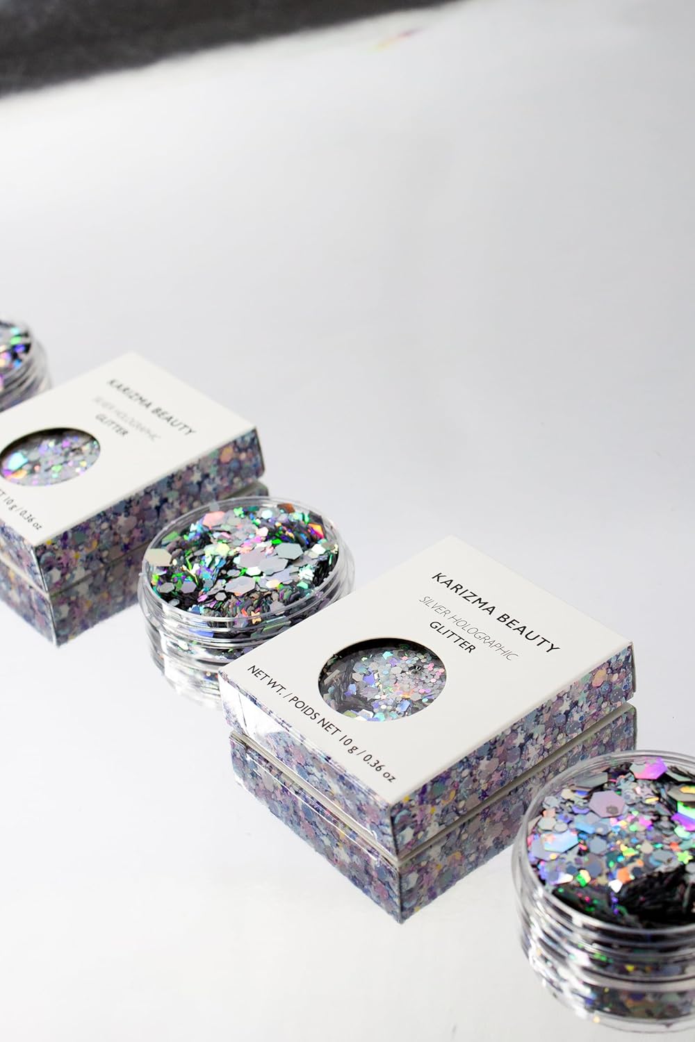 KARIZMA Holographic Silver Body Glitter - 10g Chunky Face, Hair, Eye & Body Glitter for Women - Rave & Festival Accessory - Image 4