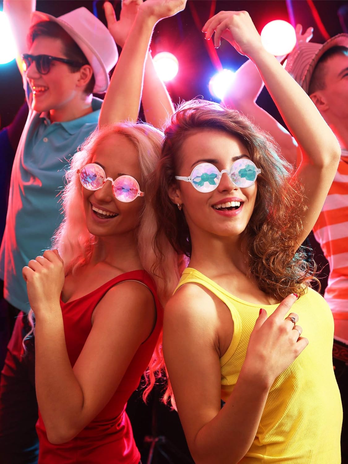 Yaomiao 3 Pieces Festival Kaleidoscope Rave Glasses Goggles Kaleidoscope Sunglasses Diffraction Glasses Prism Rainbow Sunglasses - Image 6