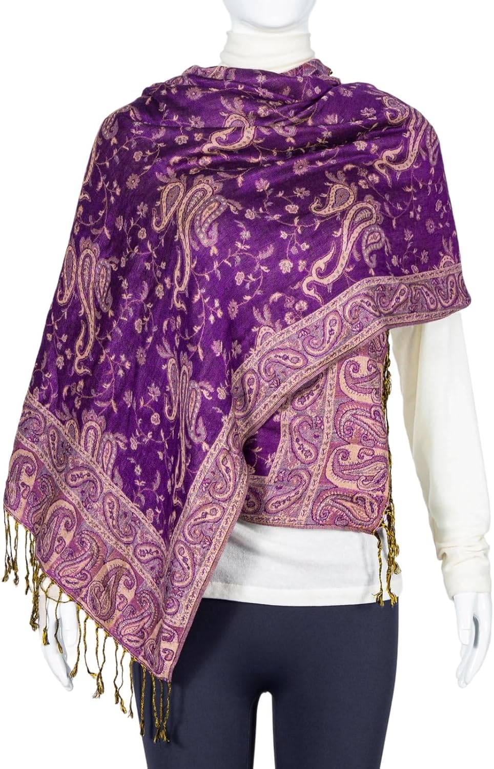 Pashmina Feel Shawls Wraps Rave Scarf for Women Soft Silky Reversible Men Scarves Hijab - Image 7