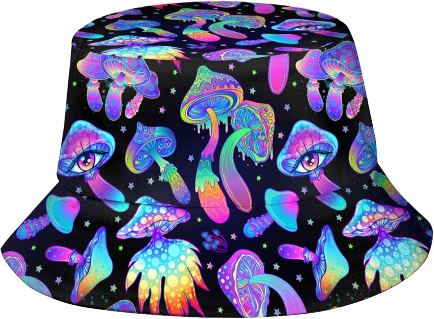 Fashion Retro 80s 90s Bucket Hat for Men Women Packable Sun Cap Rave Party Outfit Accessories Fisherman Hat
