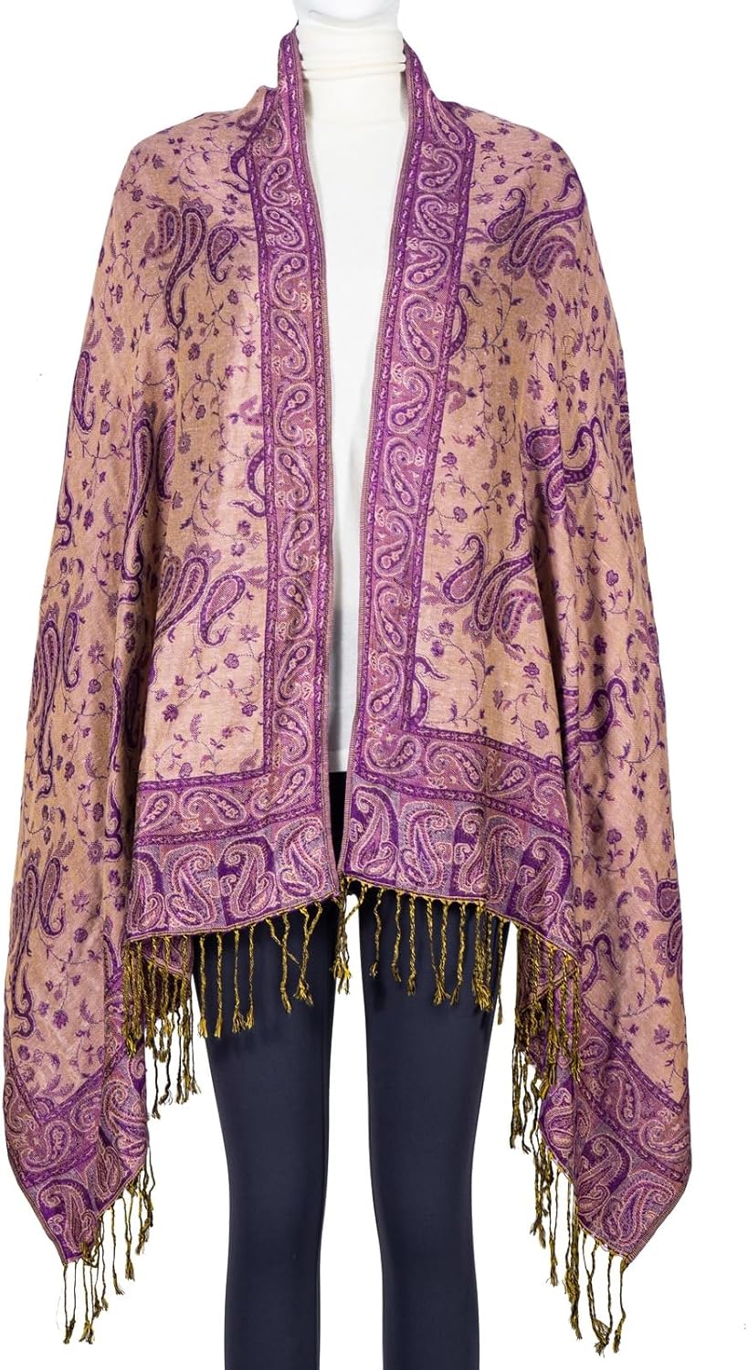 Pashmina Feel Shawls Wraps Rave Scarf for Women Soft Silky Reversible Men Scarves Hijab - Image 6