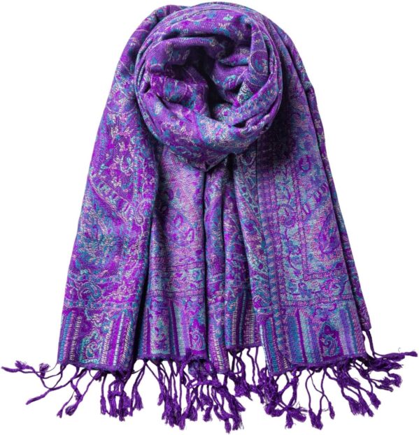 AUSEKALY Pashmina Feel Shawls Wraps for Women Rave Scarf Soft Silky Reversible Men Scarves