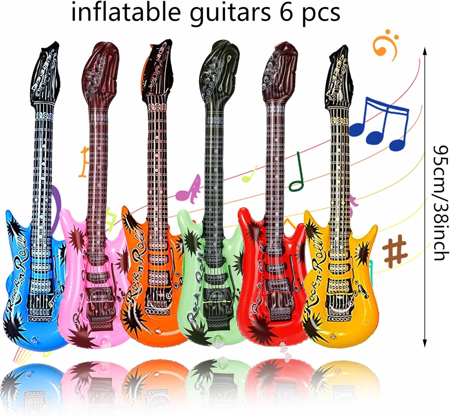 Inflatable Guitar Set - Rock Star Toy with Inflatable Guitar, Bass, Piano, Drum, Microphone and Saxophone - Image 2