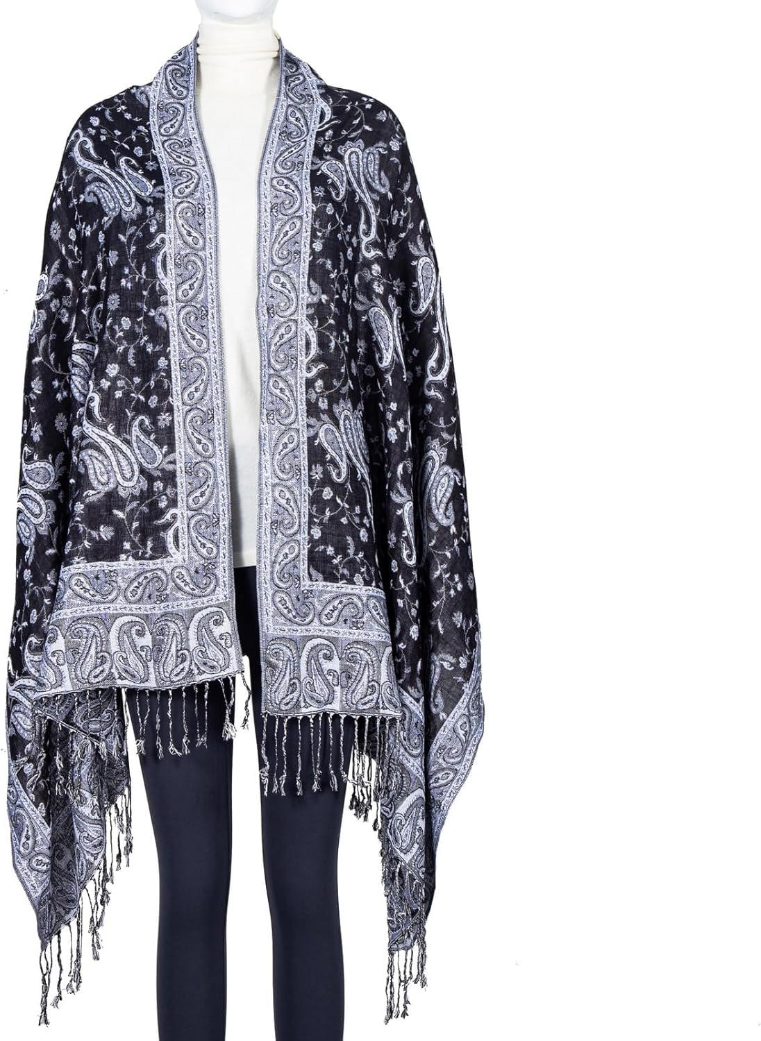 Pashmina Feel Shawls Wraps Rave Scarf for Women Soft Silky Reversible Men Scarves Hijab - Image 3